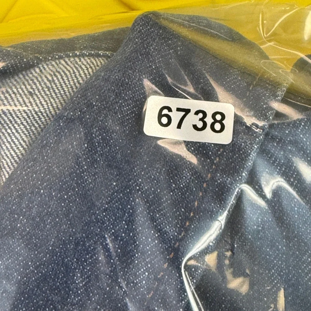 Levi‎ Strauss & Co Mens Dark Wash Denim Trucker Jacket Blue Cotton Size Large